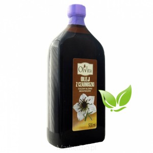 Olej Z Czarnuszki Tłoczony Na Zimno Nieoczyszczony 500 ml -Olvita