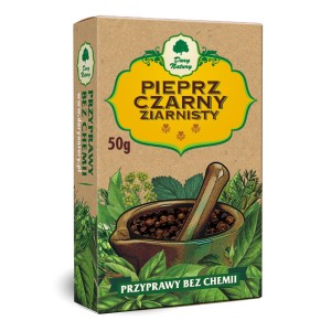 Pieprz czarny ziarnisty 50 g Przyprawy bez chemii  Dary Natury