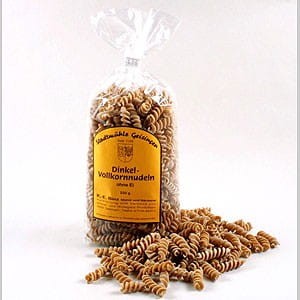 Makaron orkiszowy pełnoziarnisty vege świderek 250g Geisingen