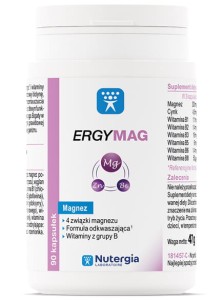 ErgyMag Nutergia 4 związki Magnezu, Formuła odkwaszająca 90 kapsułek