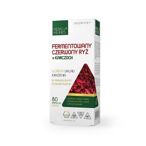 Czerwony ryż fermentowany + karczoch 260 mg 80 kapsułek Medica Herbs S.C.