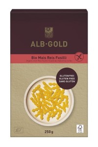 MAKARON  KUKURYDZIANO - RYŻOWY  świderek bezglutenowy  BIO 250 g - ALB-GOLD