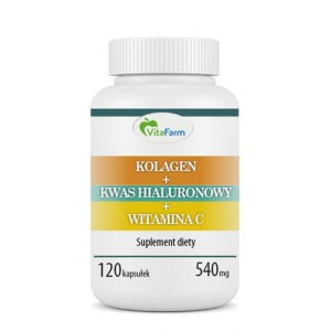 Kolagen rybi z kwasem hialuronowym z witaminą C kapsułki 540 mg/120szt