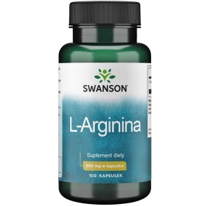 SWANSON L-ARGININA 500MG 100 KAPSUŁEK  data ważności 10.2025