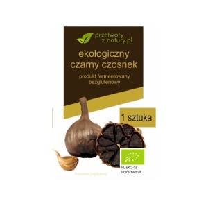 Ekologiczny czarny czosnek, fermentowany, bezglutenowy, BIO, 1 szt., Przetwory z natury