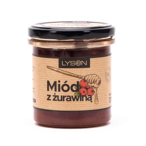 MIÓD WIELOKWIATOWY Z SOKIEM ŻURAWINOWYM 370G