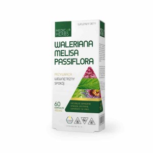 MEDICA HERBS WALERIANA MELISA PASSIFLORA 450mg 60 kapsułek