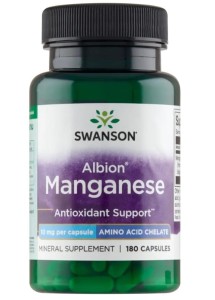 Swanson Albion Manganese, chelat manganu, 180 kapsułek