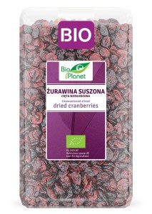 Żurawina suszona cięta niesłodzona bio 1 kg BIO PLANET