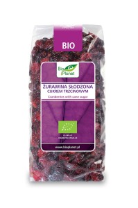Żurawina słodzona cukrem trzcinowym 400g BIO Planet