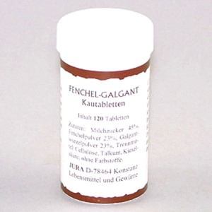 Pastylki koper włoski z galgantem 120szt. JURA